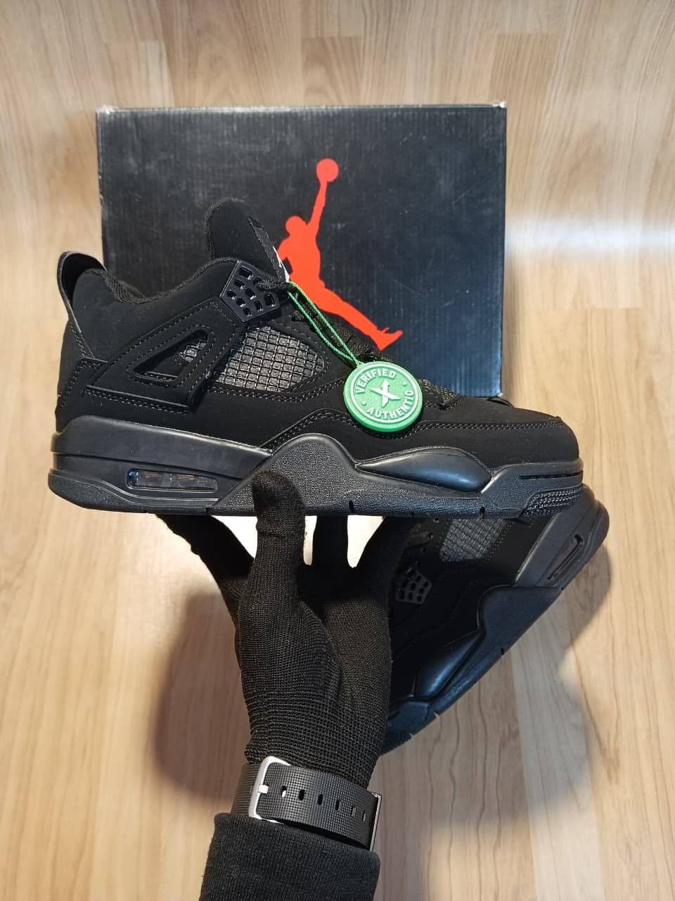 NIKE AIR JORDAN RETRO 4 "BLACK CAT & TIFFANY